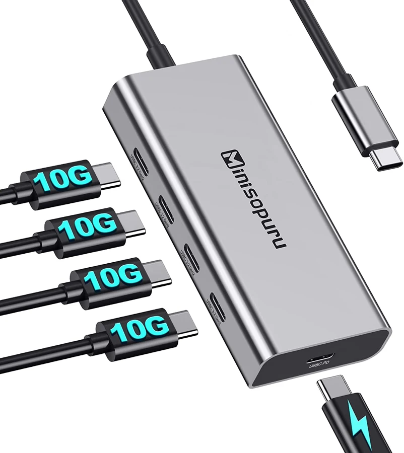 Minisopuru BD118G four-port USB-C data hub with PD manufacturer reference