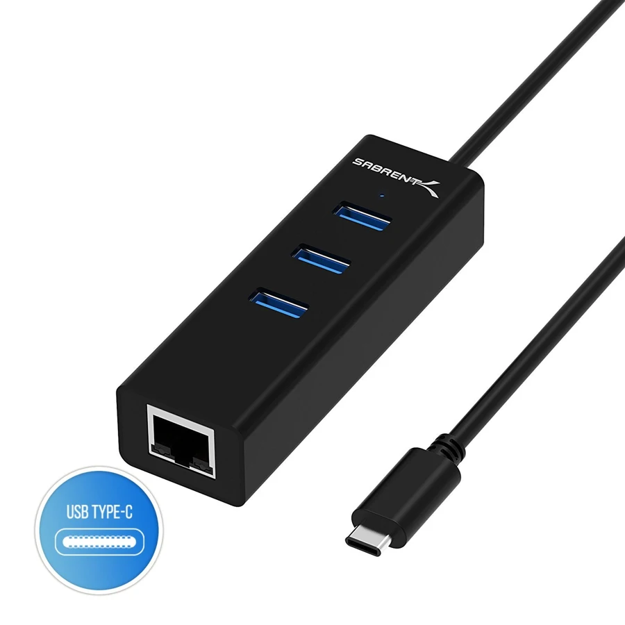 Sabrent HB-NTUC USB-C hub with Gigabit Ethernet manufacturer reference