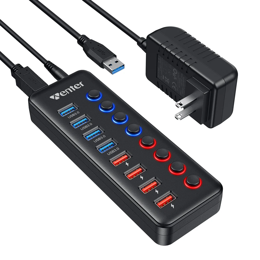 WENTER Eight-Port Powered Hub, Four Data and Four Charging manufacturer reference